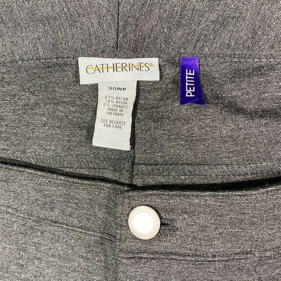 CATHERINES Heather Gray Bootcut Knit Stretch Pants Size 30WP - Picture 12 of 14